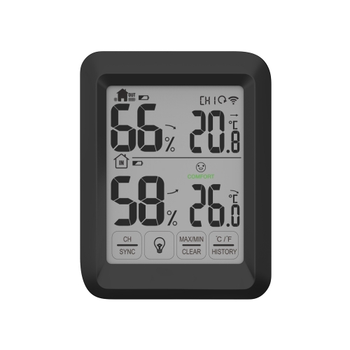 Touch Button In & Outdoor Hygrometer Thermometer