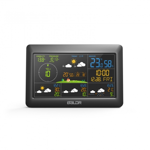 WiFi 4-Day Weather Forecast Station with Wind Gauge and Visibility