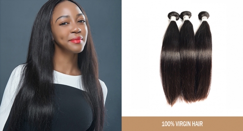 Meya 100% Brazilian human cuticle aligned straight virgin hair