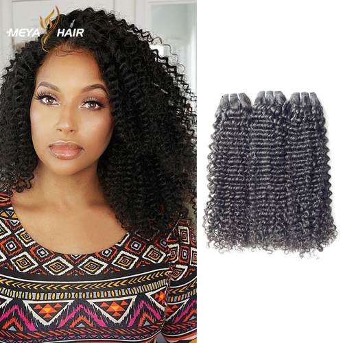 Meya cheap Brazilian cuticle aligned unprocessed remy human kinky curl hair bundles
