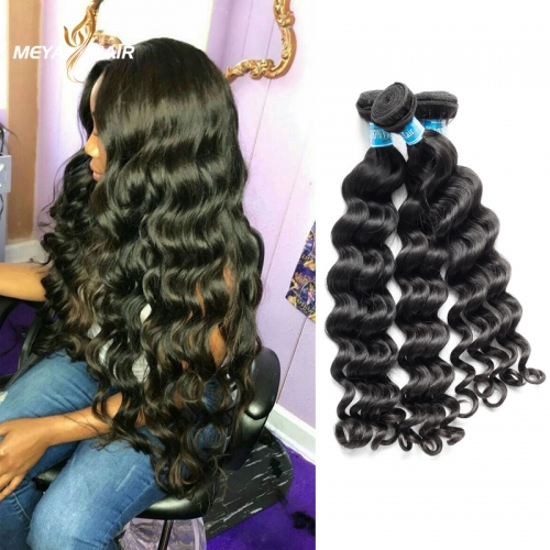 Meya cheap Brazilian cuticle aligned unprocessed remy human loose wave hair bundles