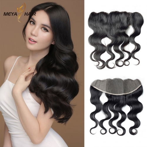 Meya 100% human 13*4 lace Frontal body wave Brazilian factory price