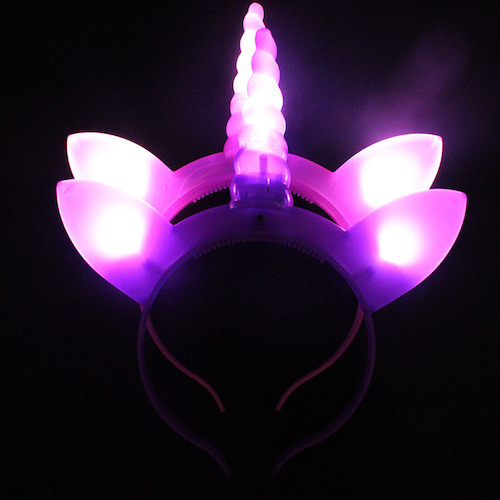 LED Light Up Unicorn Headband Boppers