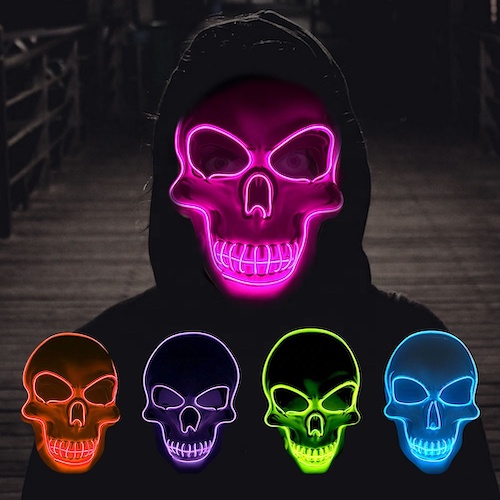 EL Wire Halloween Skeleton Party Mask