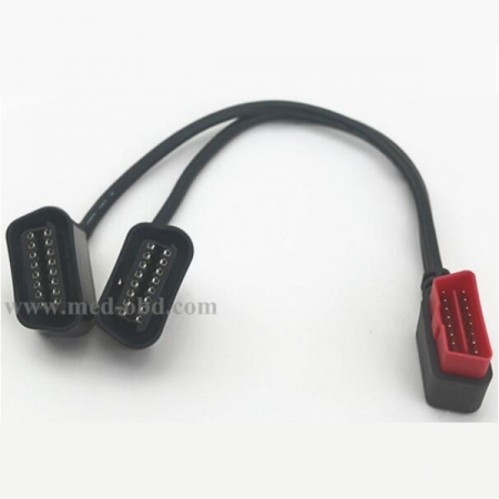 OBD2 Splitter Y Cable, Right-Angle J1962M To 2 J1962F, Y Cable, 1ft