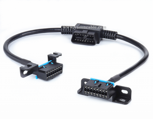 OBD2 Splitter Cable OBD Male to 2pcs Indash OBD2 Female connectors