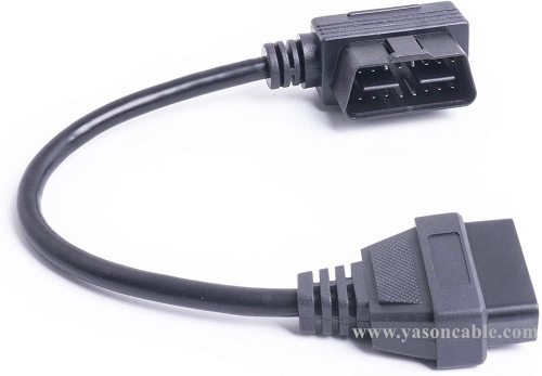 Right Angle OBD2 OBDII Male to Female extenstion Cable All 16pin Connected 30cm/1ft
