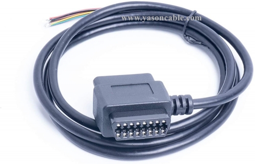 Cable, J1962M/F Pass-thru to Open End, 5ft,OBD2 16pin Male/Female Pass Through to Open