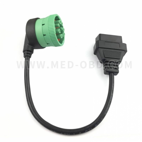 OBD2 To Green Type2 J1939 Cable Right Angle 0.3m