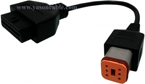OBD2 16PIN FEMALE Connector to 6pin cable 