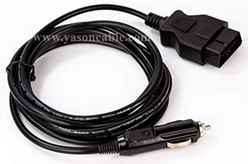 OBD2 Male to Cigarette Lighter Memory Saver Adapter Cable Car OBDII Emergency Power Supply Cable