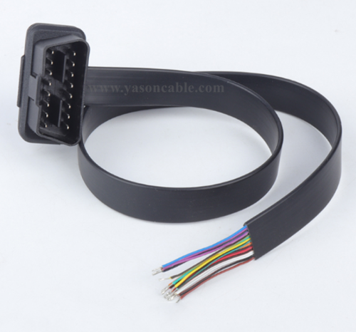 Ribbon Cable OBD2 Male to Open Cable 50cm
