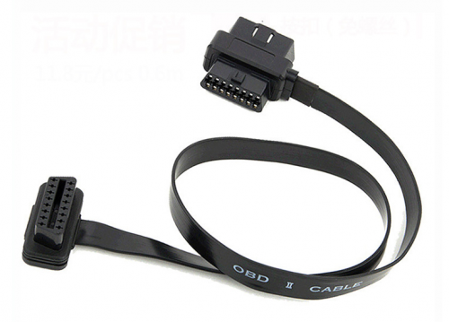 OBD2 Pass-Through J1962m/F To J1962f Flat Cable 0.5m