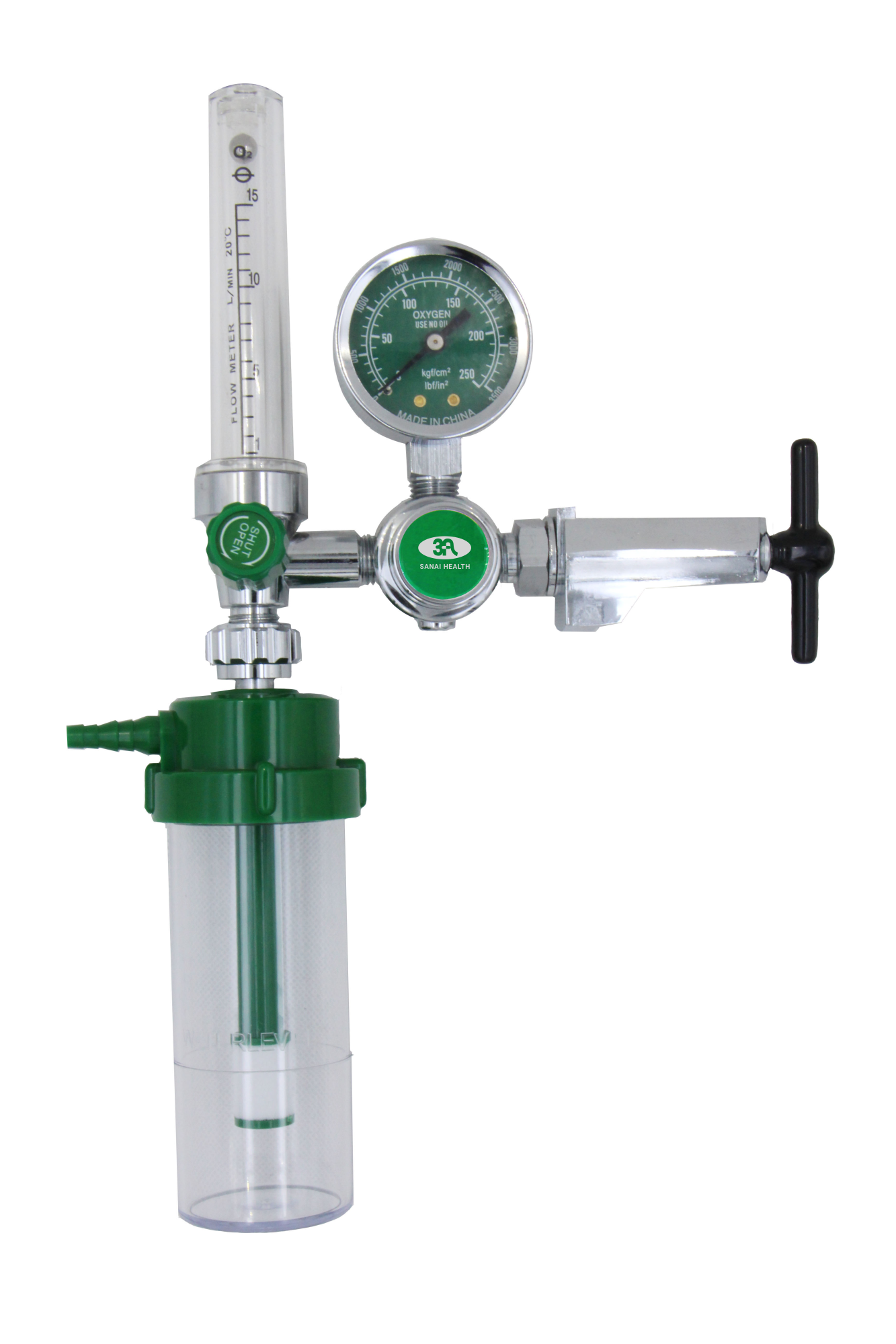 Oxygen Inhaler Pressure Regulator w/ Humidifier Bottle