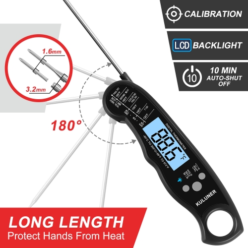 KULUNER TP-01 Waterproof Digital Instant Read Meat Thermometer(Black)---Time-limited  spike product