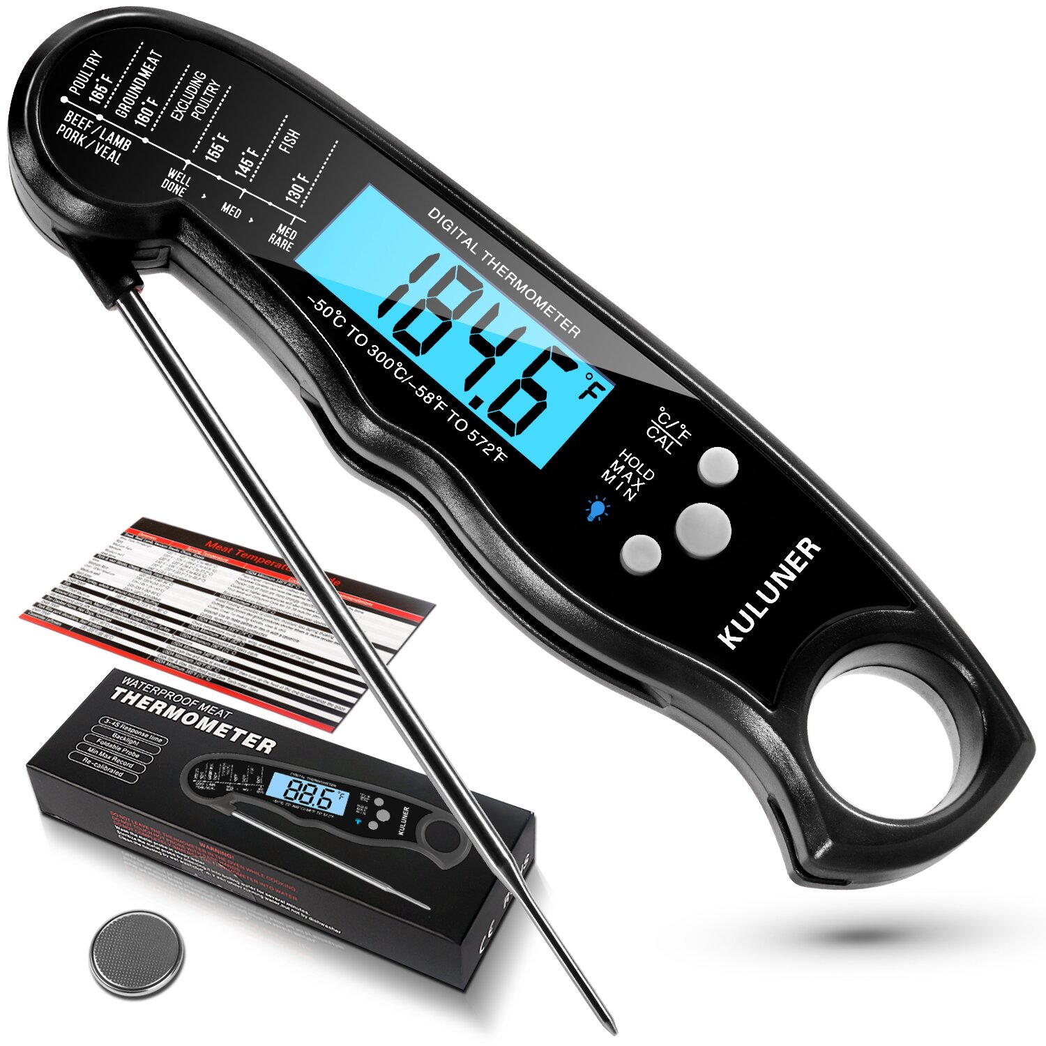 GCP Products 2-In-1 Instant Read Thermometer For Cooking, Infrared