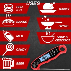 KULUNER TP-01 Waterproof Digital Instant Read Meat Thermometer(Red)---Time-limited spike product