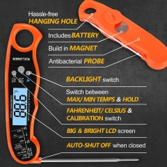 KULUNER TP-01 Waterproof Digital Instant Read Meat Thermometer(Orange)---Time-limited spike product