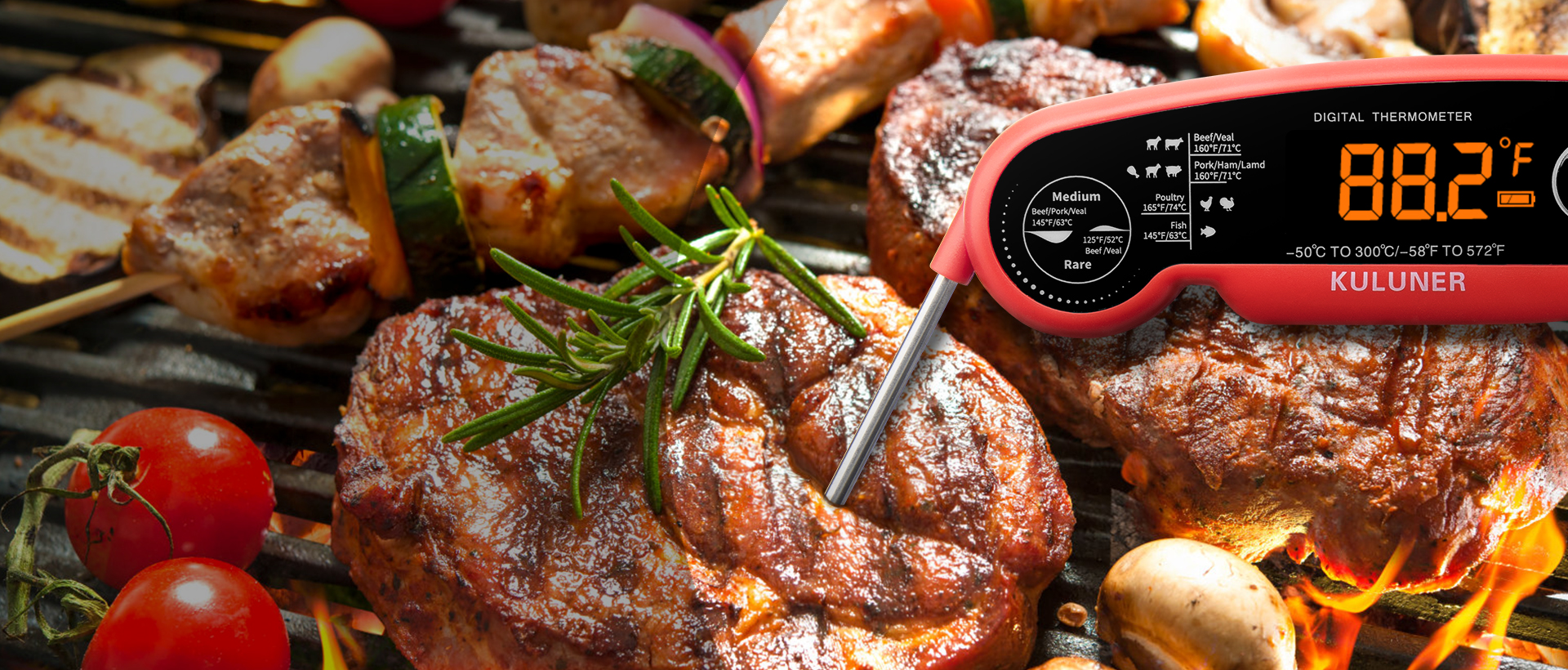 KULUNER TP-01 Waterproof Digital Instant Read Meat Thermometer