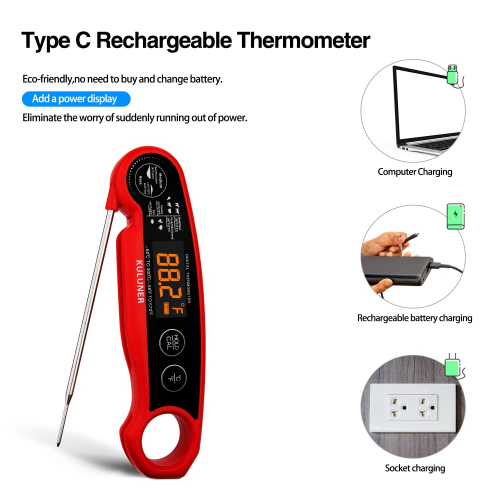 Instant Read Meat Thermometer Best Waterproof Ultra Fast Digital