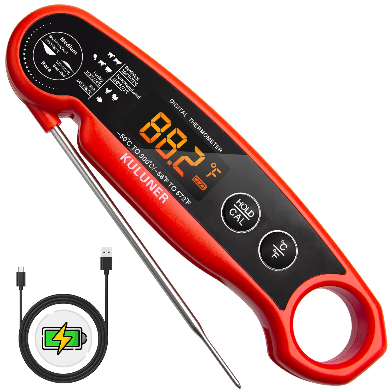 Waterproof Digital Instant Read Meat Thermometer for Cooking Food 