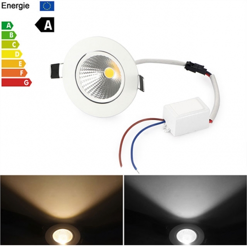 3W/5W/7W AC100-240V Small COB LED Recessed Ceiling Light Downlight Dimmable