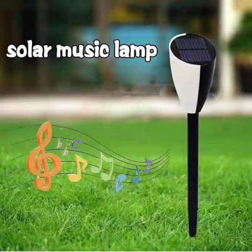 3W Dual Light Color Solar Powered LED Garden Light with Sound Music Waterproof IP55
