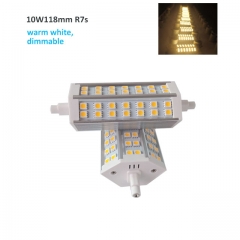 10W AC220V-240V J118mm SMD5050 R7s Ampoule LED Lampe Lumière Blanc Chaud Dimmable