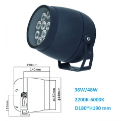 27W 36W AC100-240V / DC24V anti-éblouissement rond LED Projecteur extérieur Spot Luminaires IP65