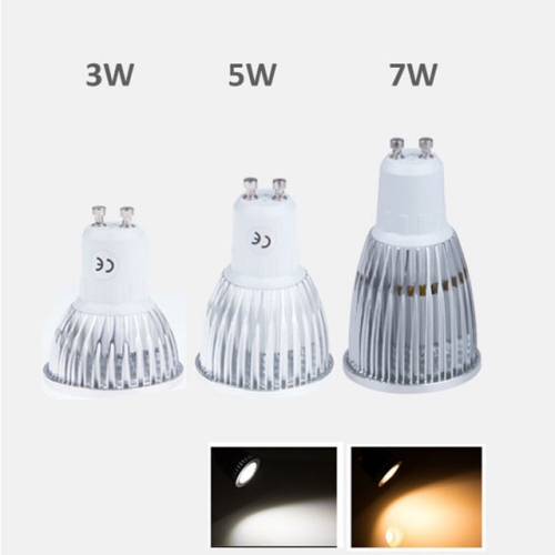 3W/5W/7W AC100-240V GU10 base COB LED Spotlight Bulb Lamp Halogen Replacement Dimmable