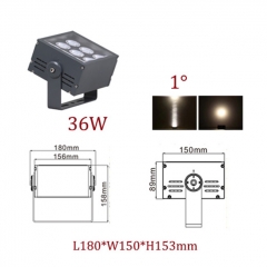 36W AC100-240V CREE LED Projecteur à faisceau étroit Spot Luminaires extérieurs 1 degré IP65