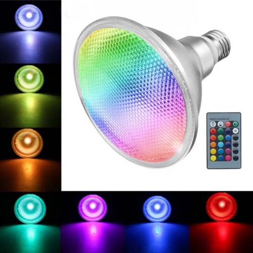 20W 30W 40W color changing RGB/RGBW PAR38 E27 LED Bulb Spot Light Lamp Waterproof IP65