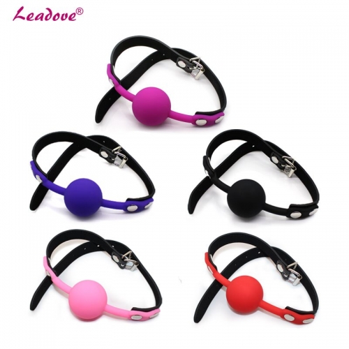 Adult Slave Harness Silicone Ball Open Mouth Gag BDSM Bondage Fetish Mouth Restraint Sex Toy for Woman Exotic Accessories SP0021