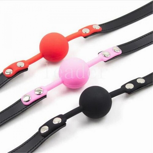 Rubber PU Mouth Stuffed Waterproof Silicone Ball Leather Open Mouth Gag Sex Bondage Products Sex Toy Adult Games for Women