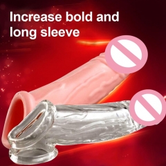 Male Reusable Penis Sleeve Dildo Extender Enlargement Delay Ejaculation Sex Toy Soft Realistic Shape Sex Toys for Men YS0351