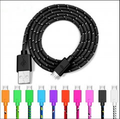 Nylon Braided Micro USB Cable 1m/2m/3m Data Sync USB Charger Cable For SAM HTC Huawei Xiaomi Tablet Android USB Phone Cables