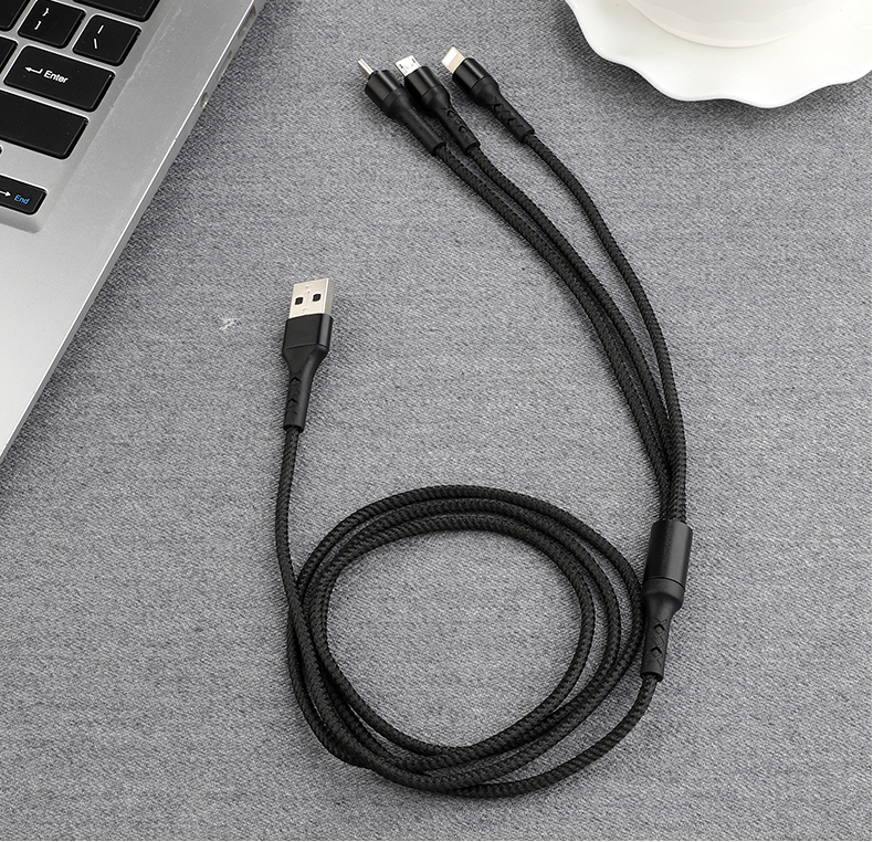 3 in 1 USB Cable for Mobile Phone 3A Micro USB Type C Charger Cable for Huawei iPhone 11 pro XR XS Max X Fast Data Charging Cord