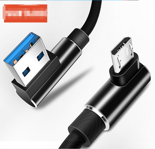 Micro USB Cable 3A Fast Charger USB Cord 90 degree elbow Nylon Braided Data Cable for Sam/Sony/Xiaomi Android Phone