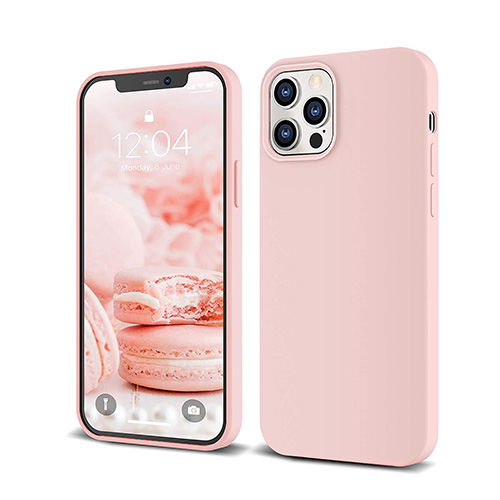 Para la funda del iPhone 12 y el iPhone 12 Pro, silicona líquida delgada, tela de microfibra de seda, cuerpo completo de goma de gel, fundas protectoras para teléfonos a prueba de golpes