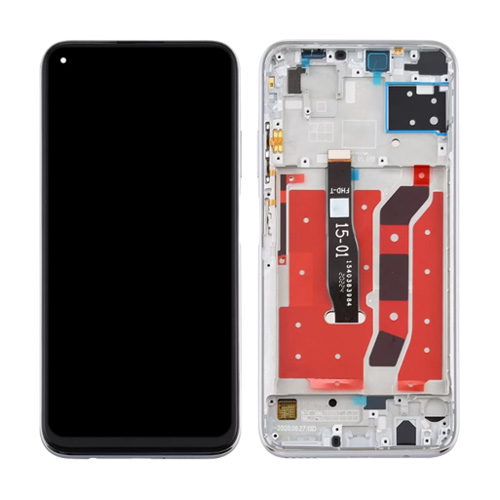 Para Huawei P40 lite /Huawei Nova 6 SE Montaje completo de pantalla LCD y digitalizador con marco (plateado)