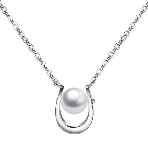 Horseshoe Shape Pendant with Pearl