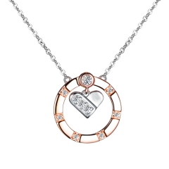 Circle Surround Heart Shape Necklace
