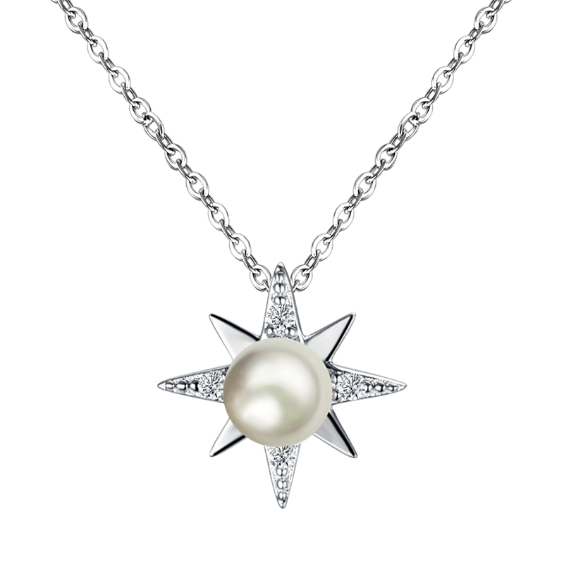 Shining Star Necklace with Pearl