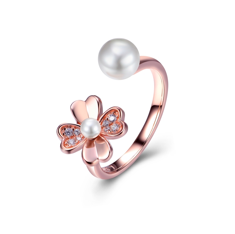 Four Leaf Clover Open Ring