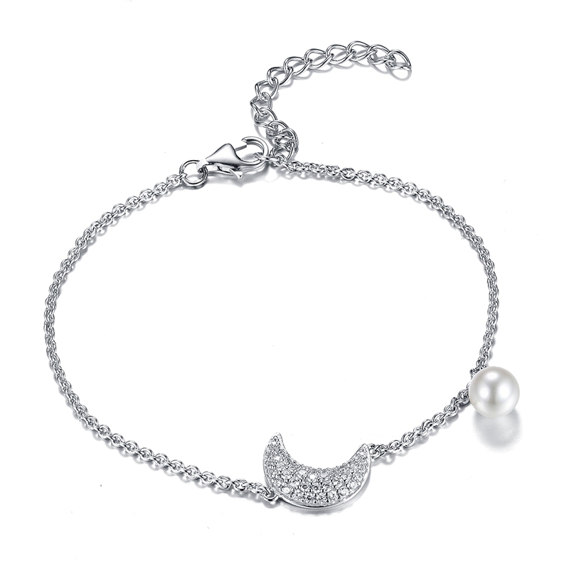 Moon Shape with Pearl Bracelet