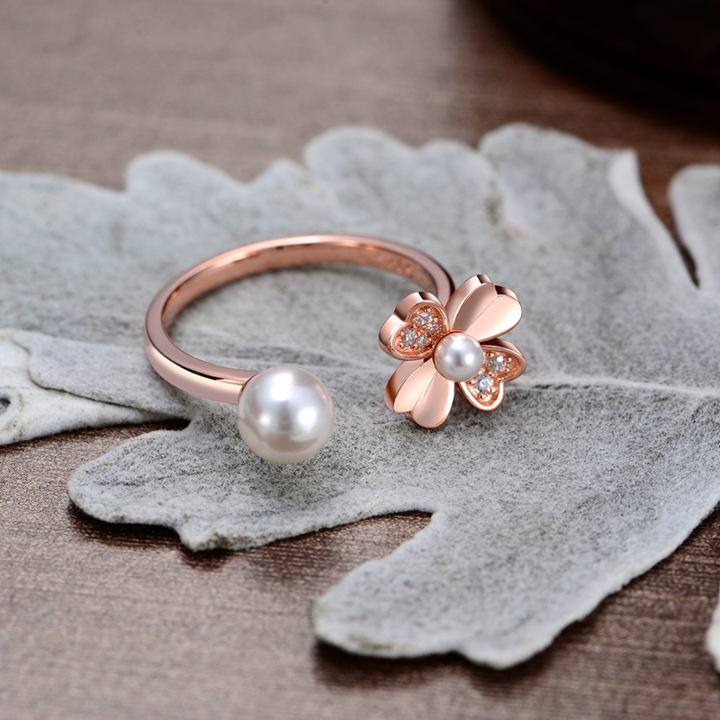 Four Leaf Clover Open Ring