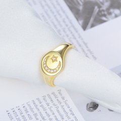 Gold Color Star Moon Ring