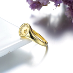Gold Color Star Moon Ring