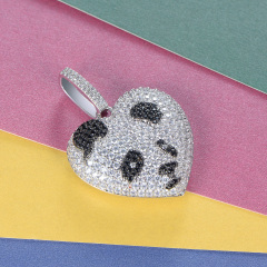 Heart-shaped panda pendant