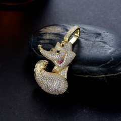 gold fox pendant